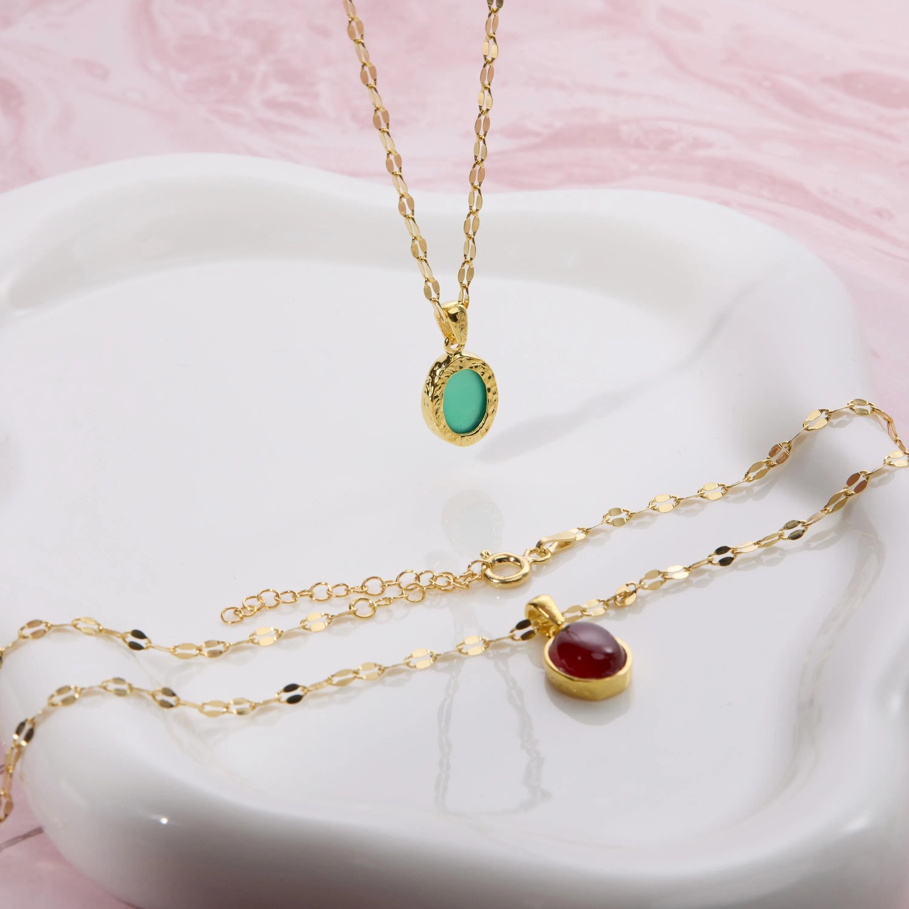 Natural Birthstone Necklace - 18K Gold Vermeil