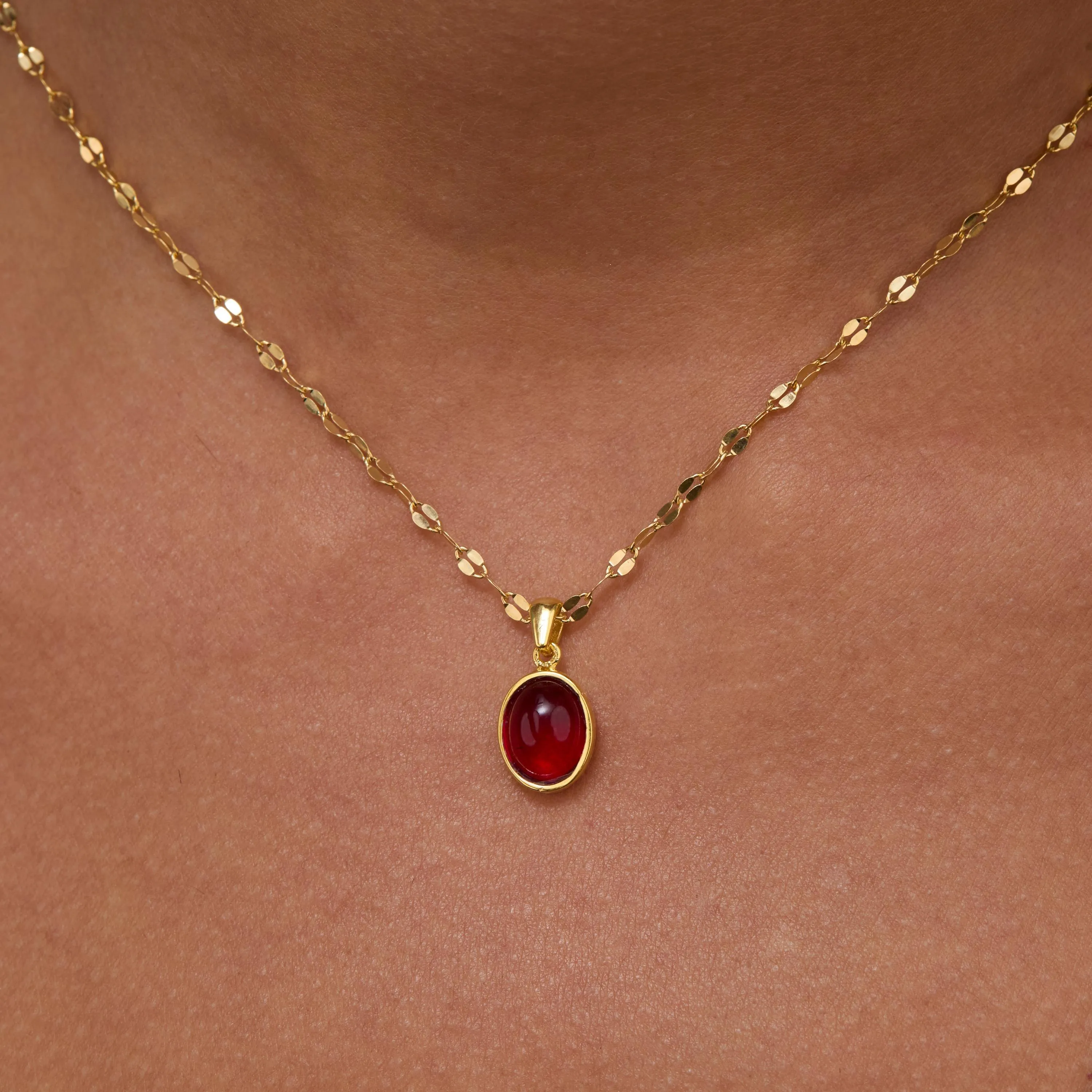 Natural Birthstone Necklace - 18K Gold Vermeil