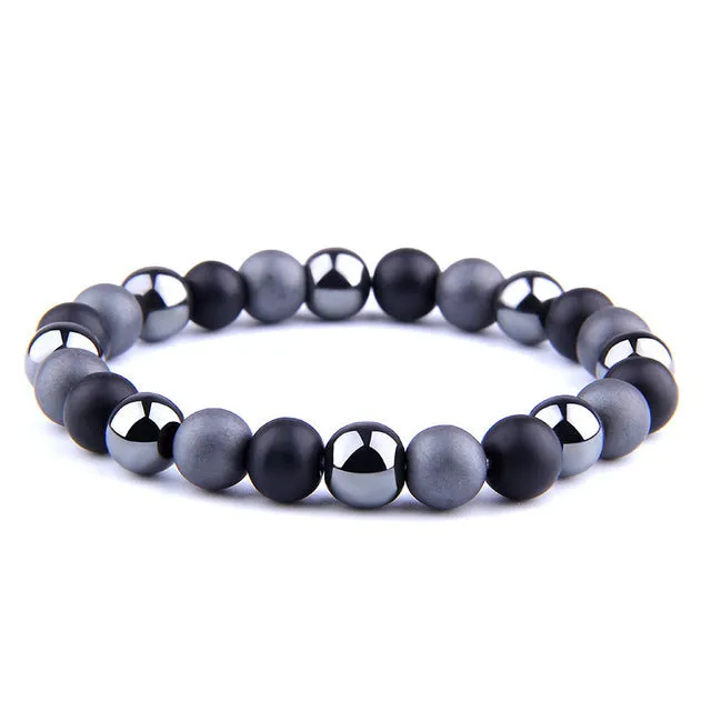 Natural Black Obsidian Hematite Tiger Eye Beads Bracelets Men for Magnetic Health Protection Women Jewelry Pulsera Hombre