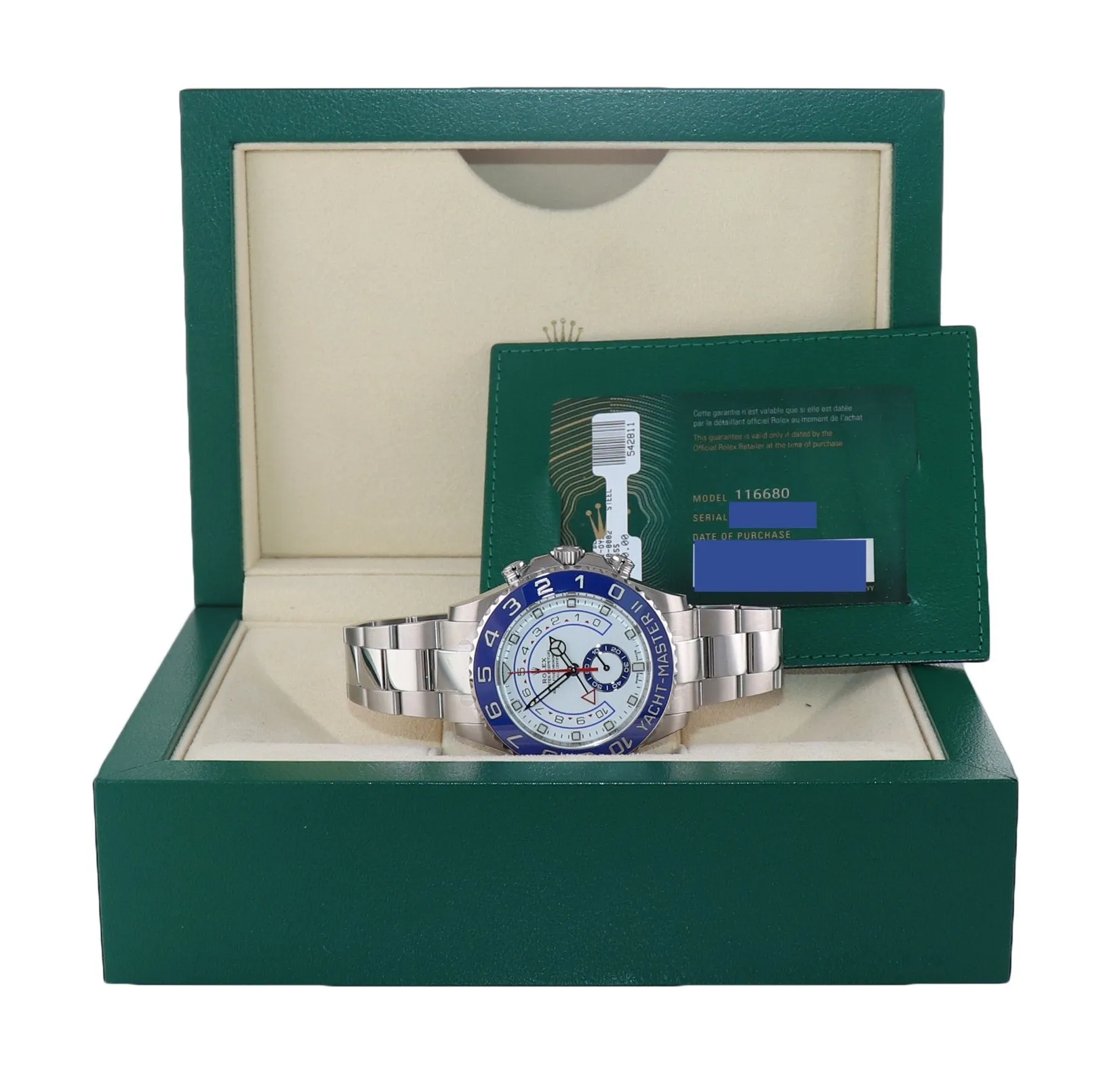 NEW 2021 PAPERS Rolex Yacht-Master 2 Mercedes Steel Blue 116680 Watch Box