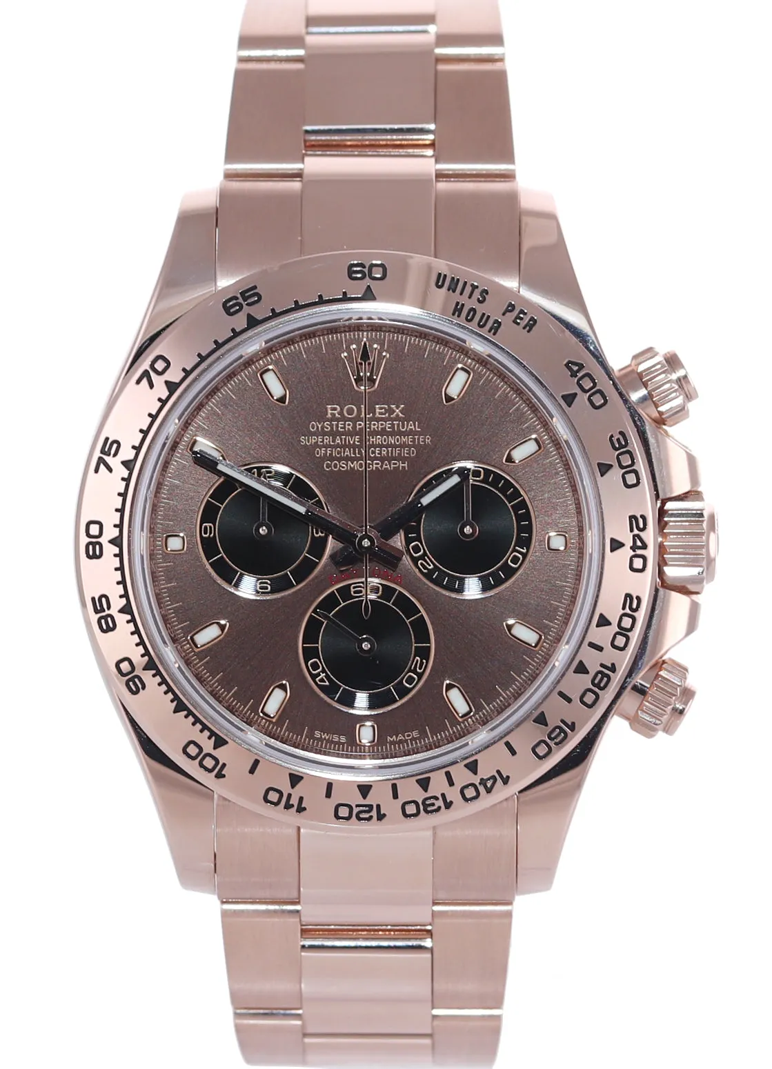 NEW 2021 Rolex Daytona Rose Gold Chocolate Stick Dial 116505 Chrono Watch Box