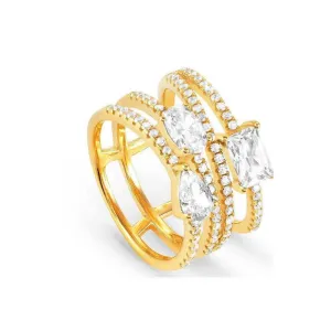 Nomination Colour Wave Ring, Cubic Zirconia, 24K Gold