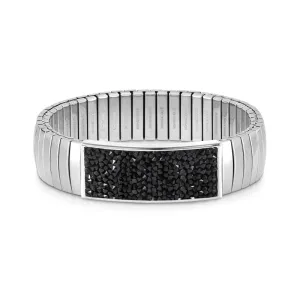 Nomination Extension Stretch Bracelet, Black Rock Crystal, Stainless Steel