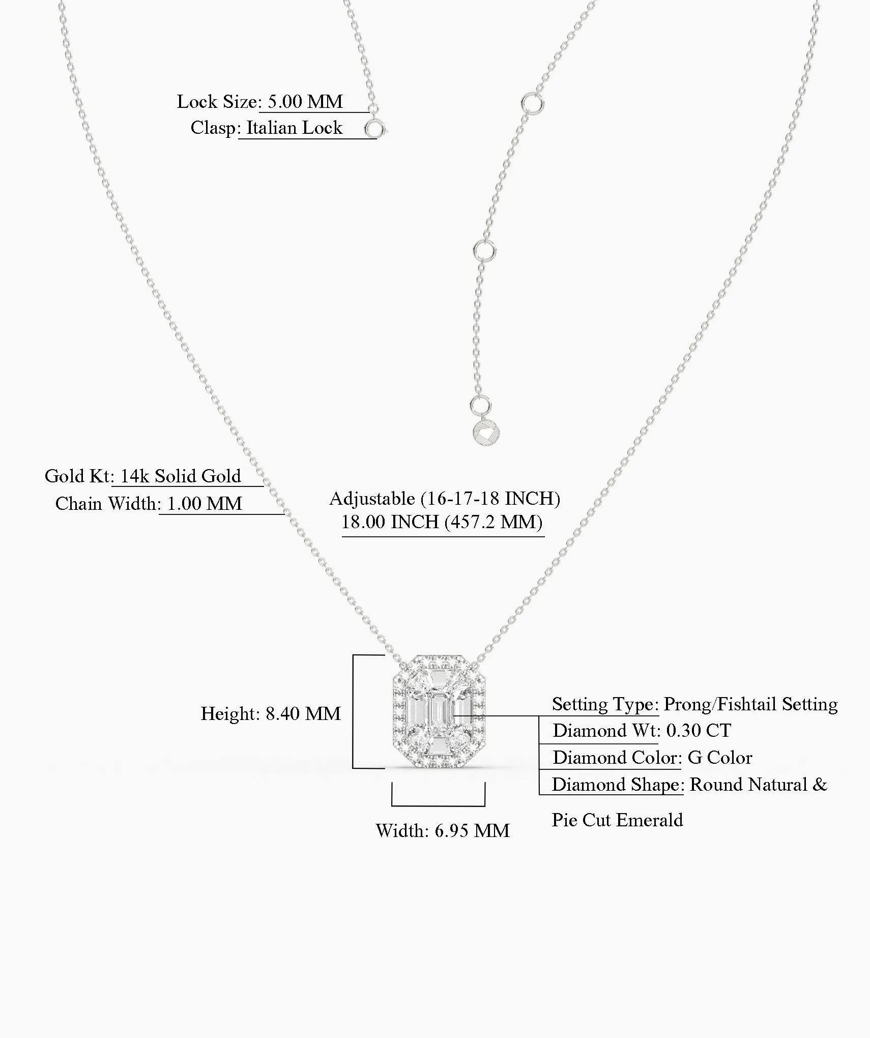 Octagon Diamond Necklace