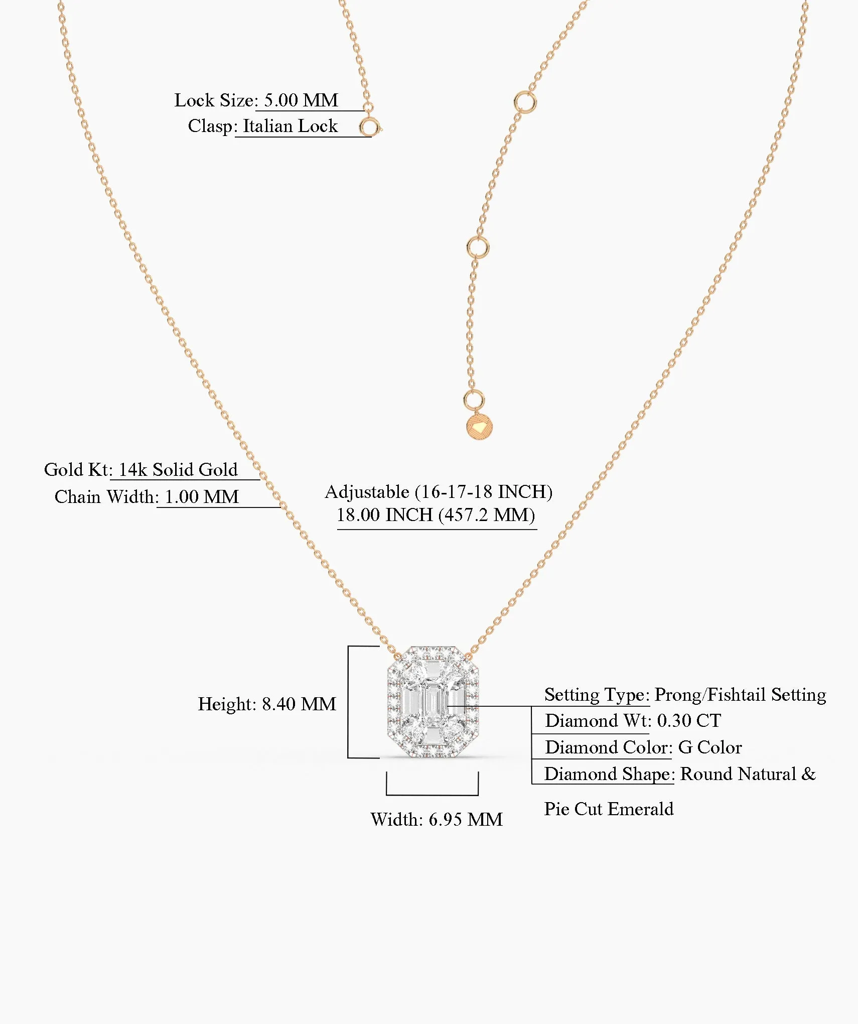 Octagon Diamond Necklace