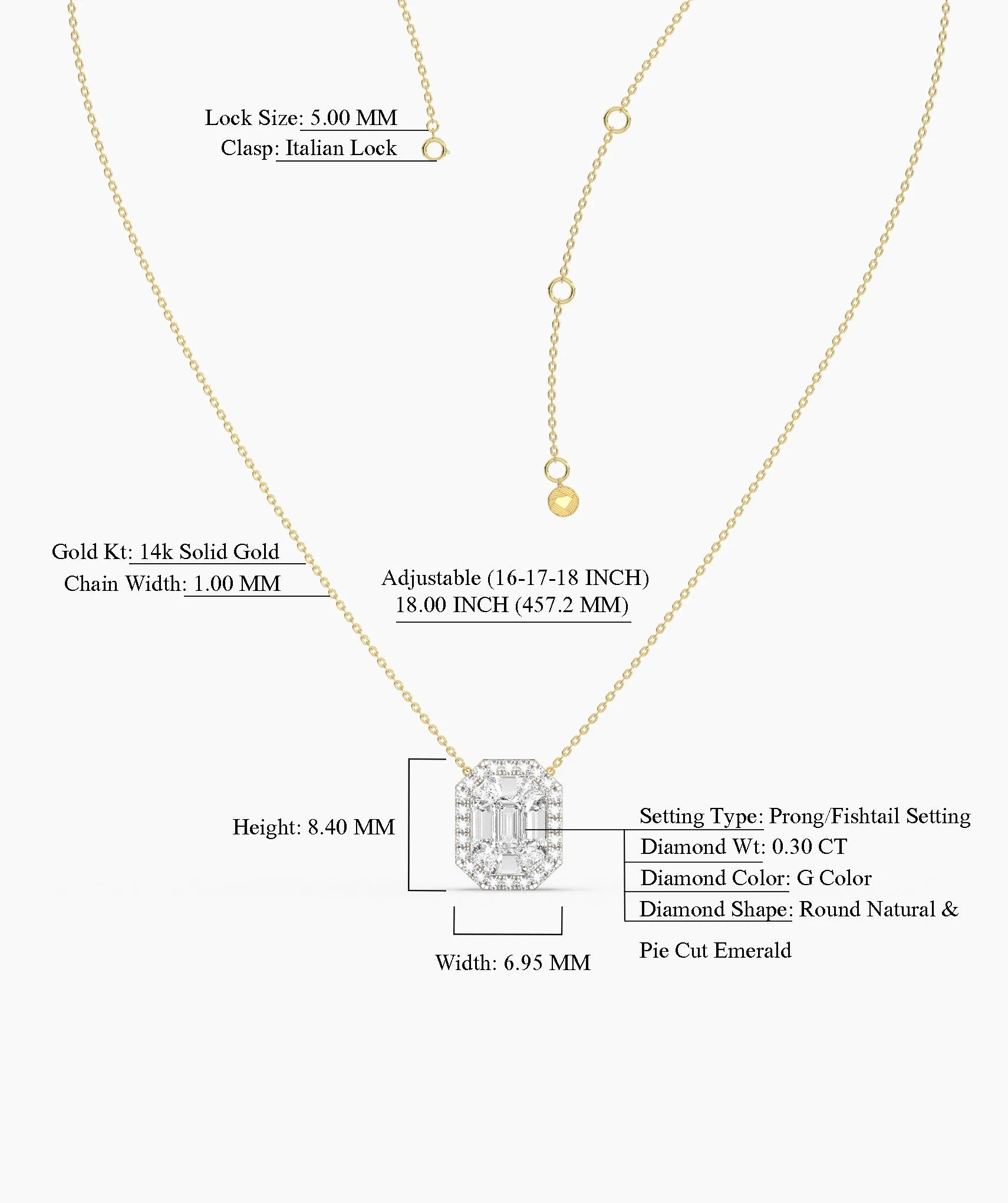 Octagon Diamond Necklace