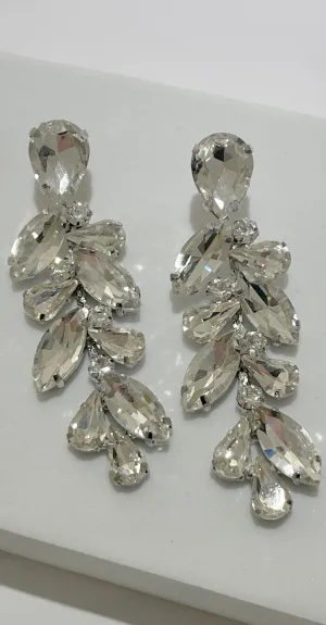 Oh my Elegance Silver Stones Drop Earrings