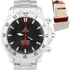 Omega Seamaster 41.5mm Apnea Jacques Mayol Chronograph Watch 2595.50 BOX CARD