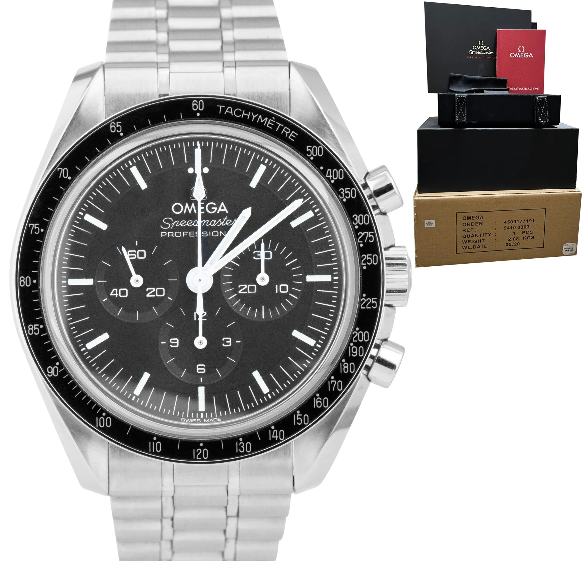 Omega Speedmaster 310.30.42.50.01.002 Stainless Steel Chronograph 42mm Watch BOX
