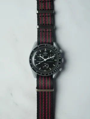Omega X Swatch MoonSwatch Strap: Premium NATO - Black & Green