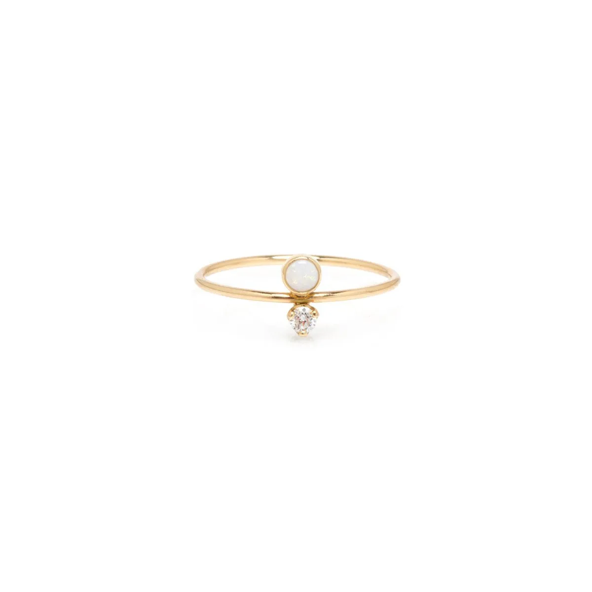 Opal & Diamond Stacked Ring