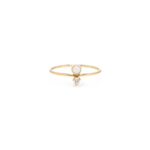 Opal & Diamond Stacked Ring