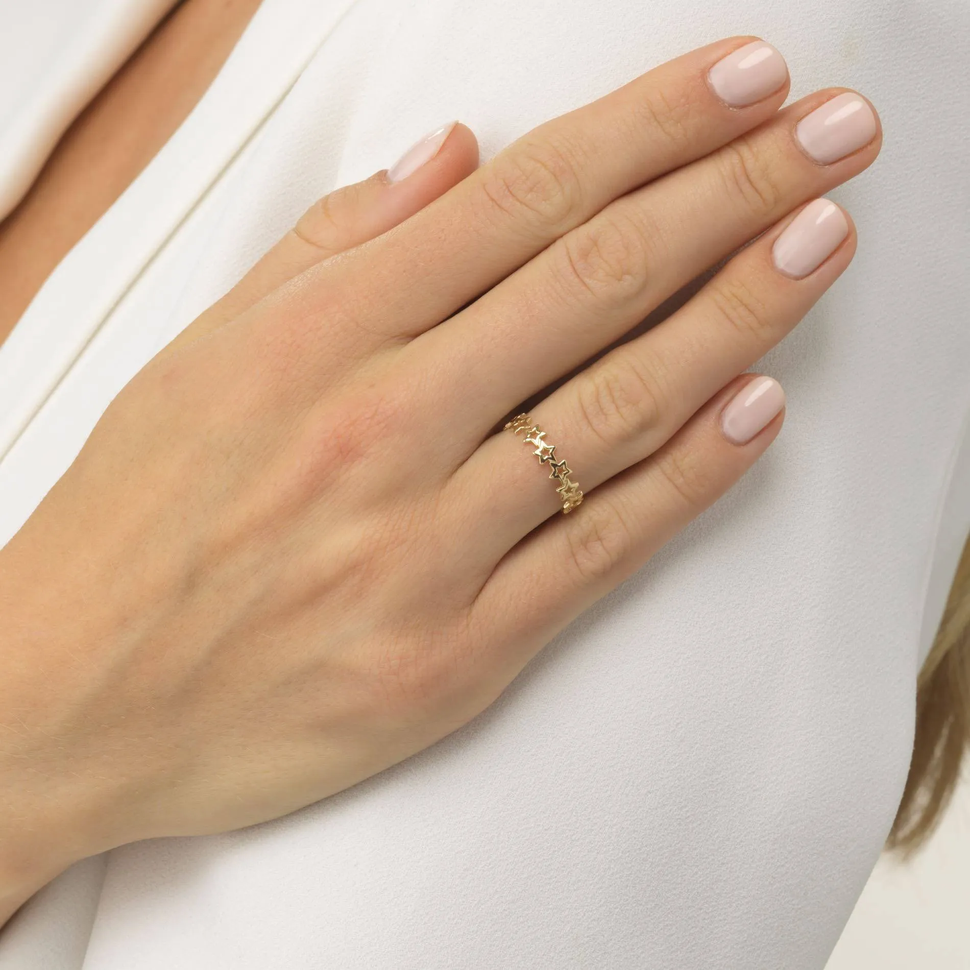 Open Star Ring 14K