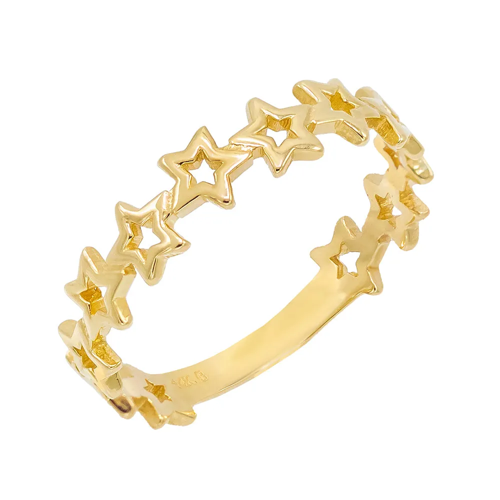 Open Star Ring 14K