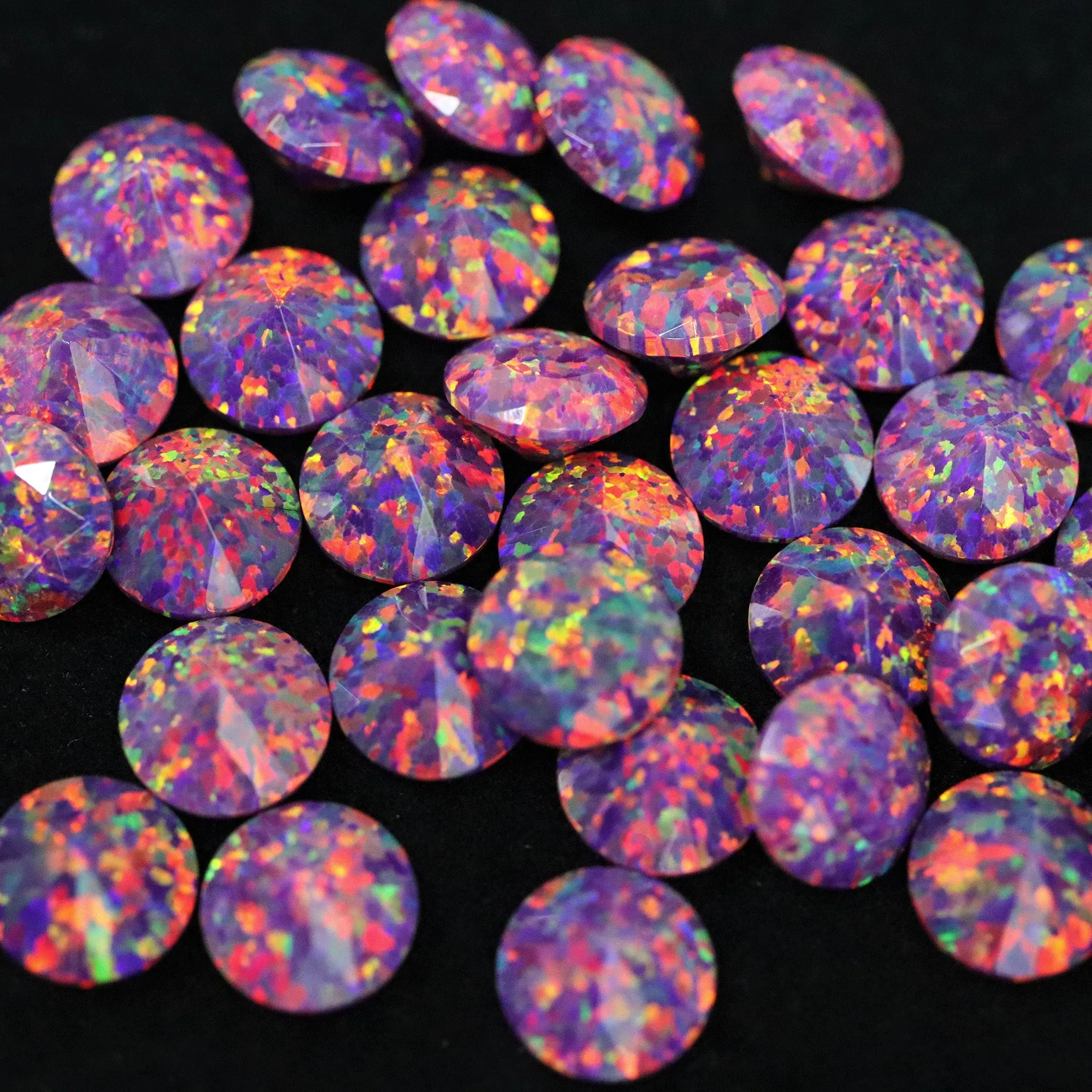 Orchid Diamond Cut Faceted Opal Stones
