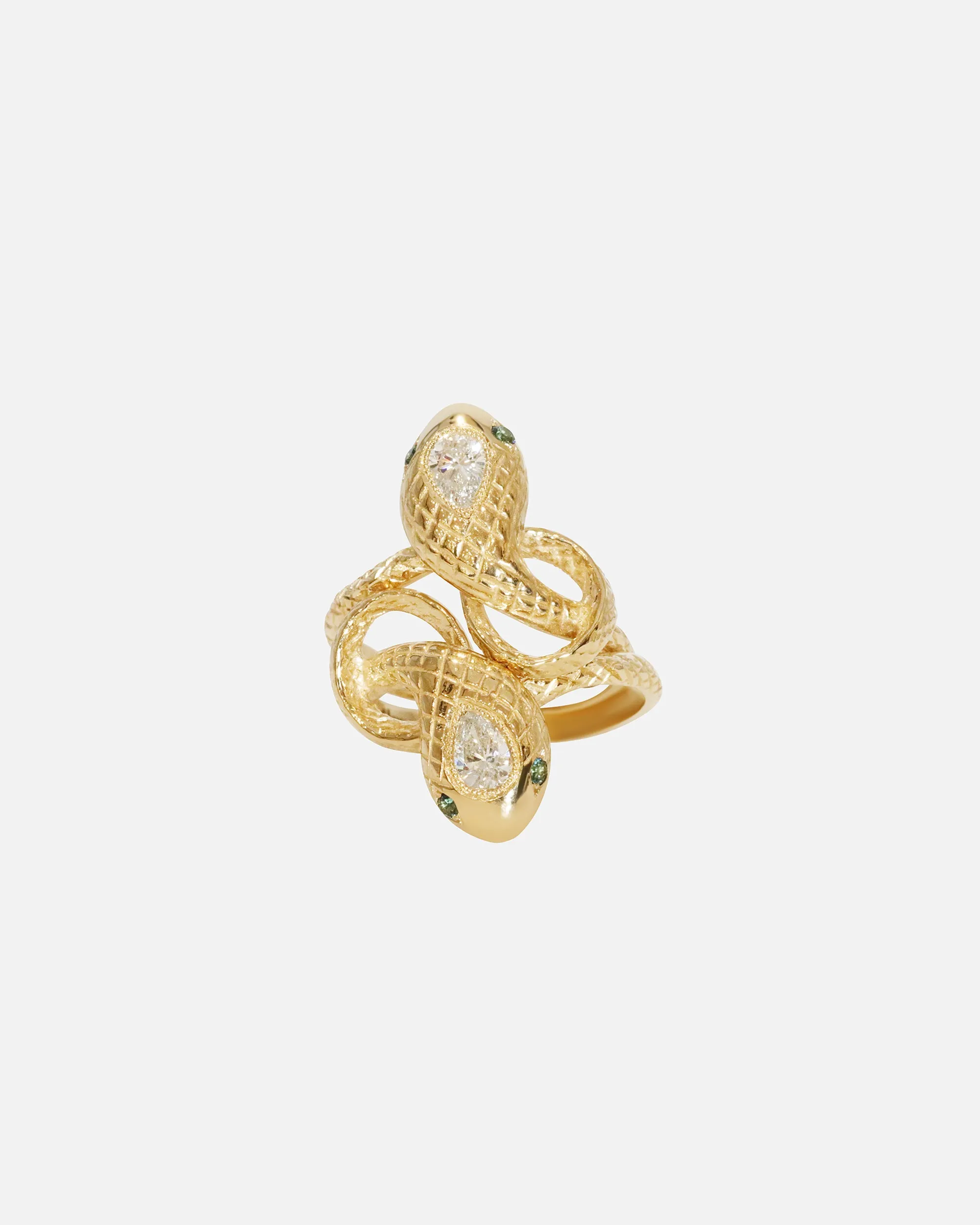 Ornata Ophidia Pear Double Stacked Ring
