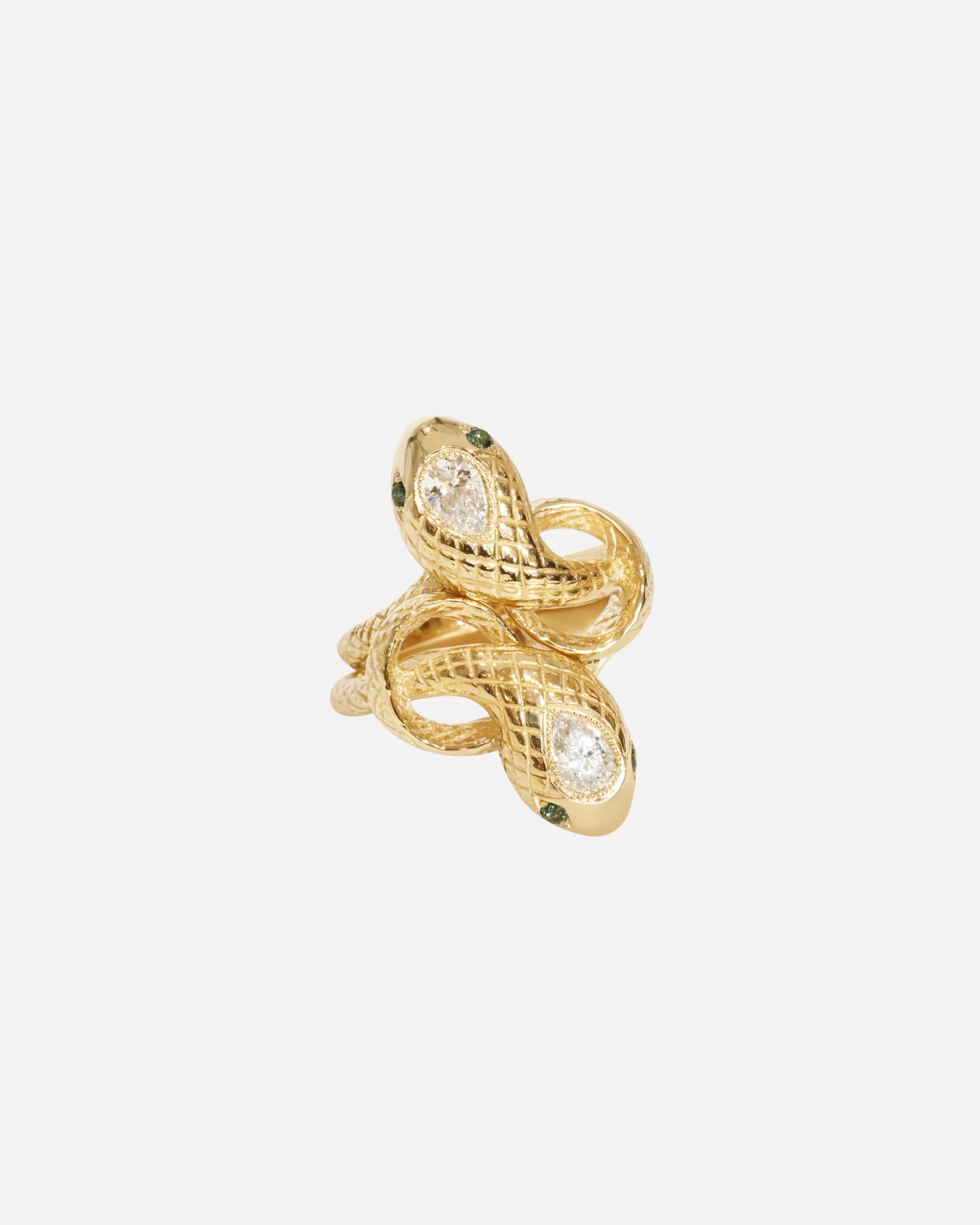 Ornata Ophidia Pear Double Stacked Ring