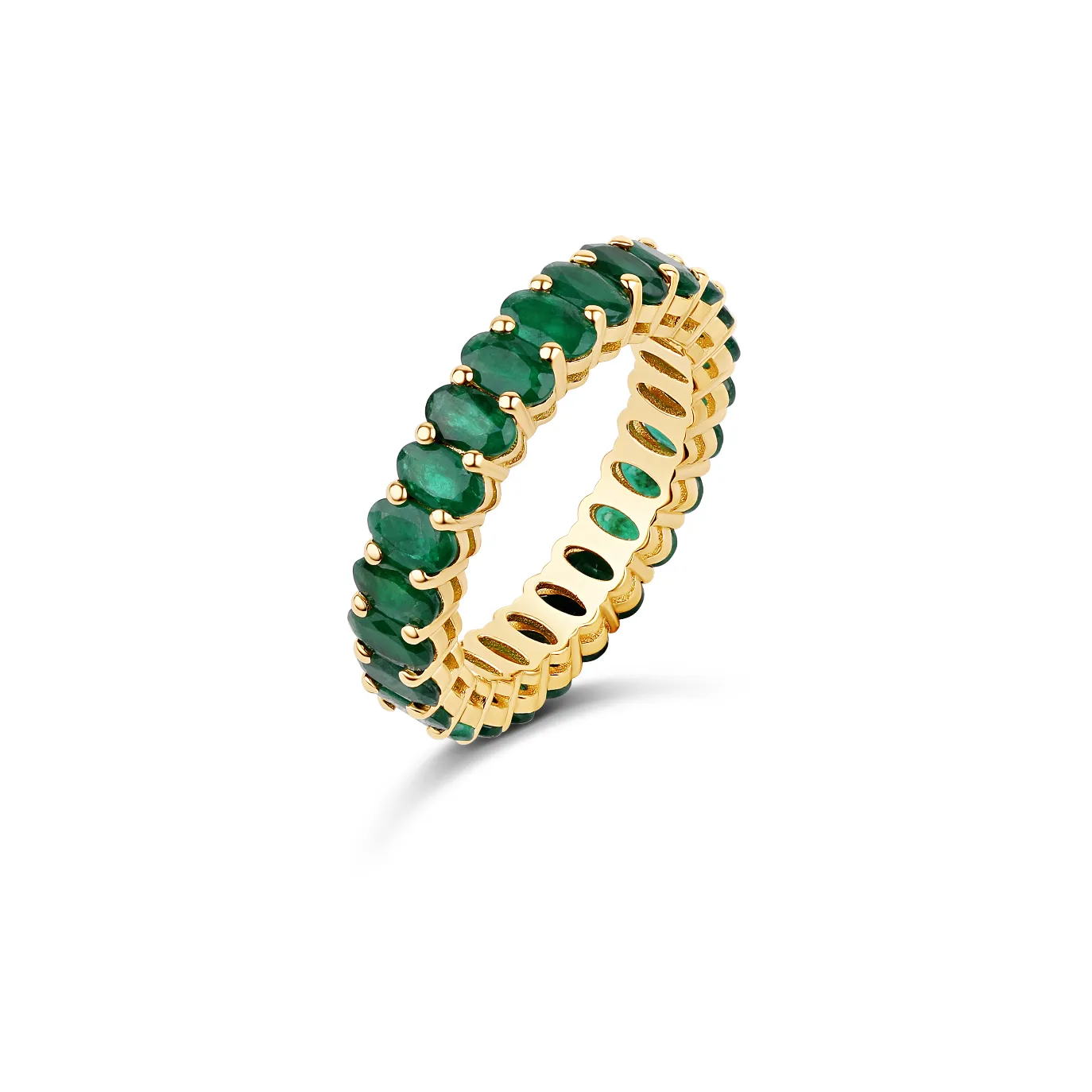 Oval Cut Gemstone Eternity Ring