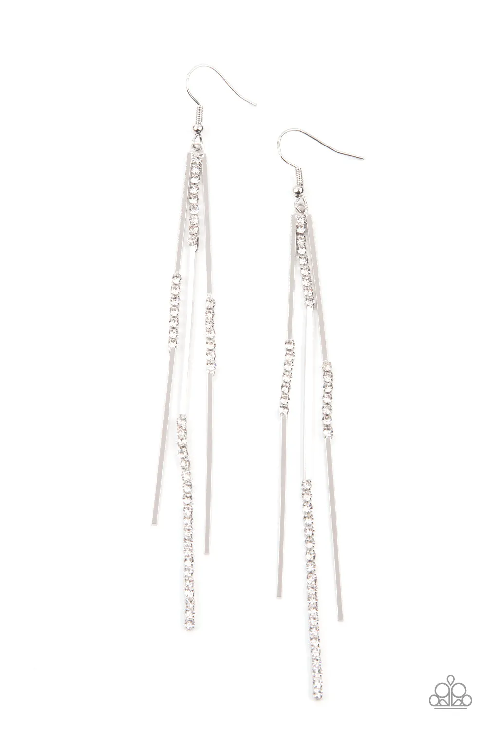 Paparazzi Dainty Dynamism - White Earrings