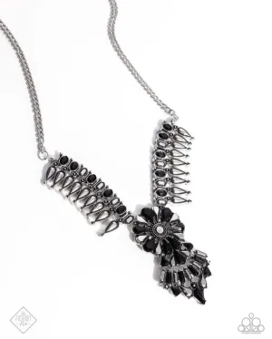Paparazzi Fairest of the Festival - Black Necklace and Festival Fencing - Black Bracelet 2 piece set