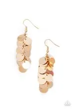 Paparazzi Hear Me Shimmer - Gold Earrings