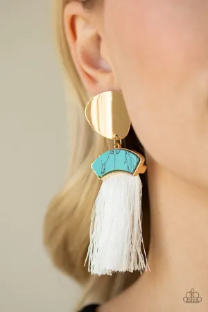 Paparazzi - Insta Inca - Blue Tassel Earrings