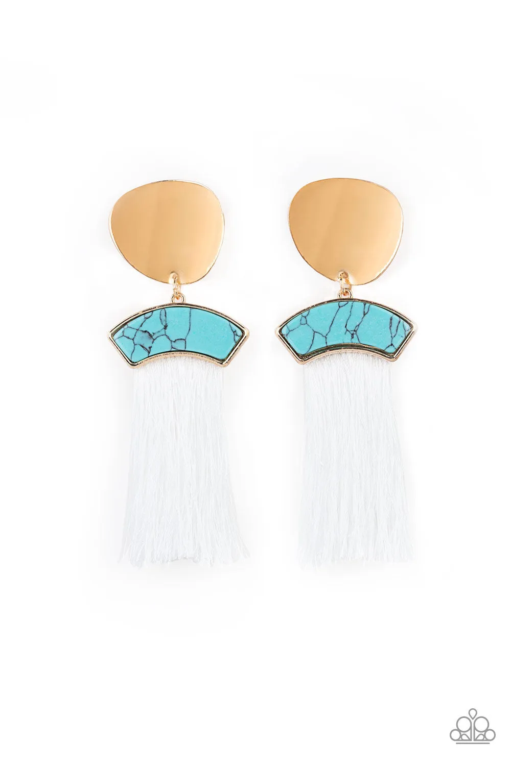 Paparazzi - Insta Inca - Blue Tassel Earrings