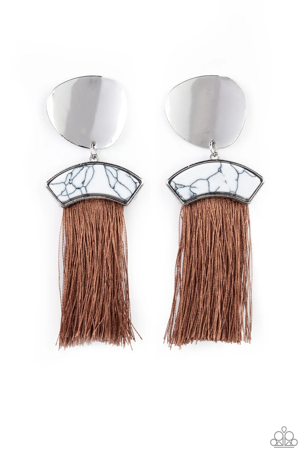 Paparazzi - Insta Inca - Brown Tassel Earrings