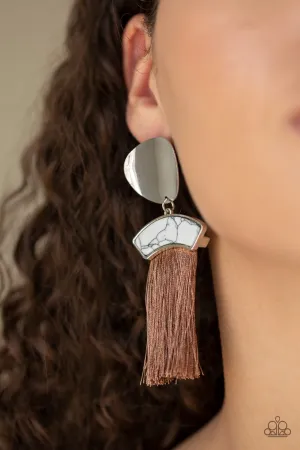 Paparazzi - Insta Inca - Brown Tassel Earrings