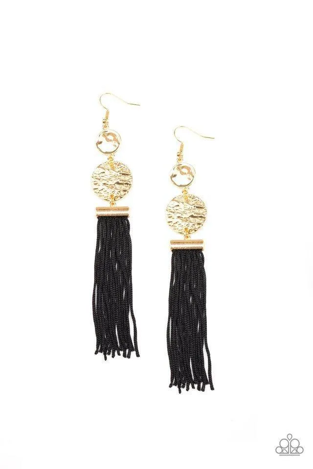 Paparazzi Lotus Gardens Earrings Black