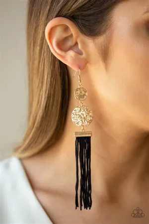 Paparazzi Lotus Gardens Earrings Black