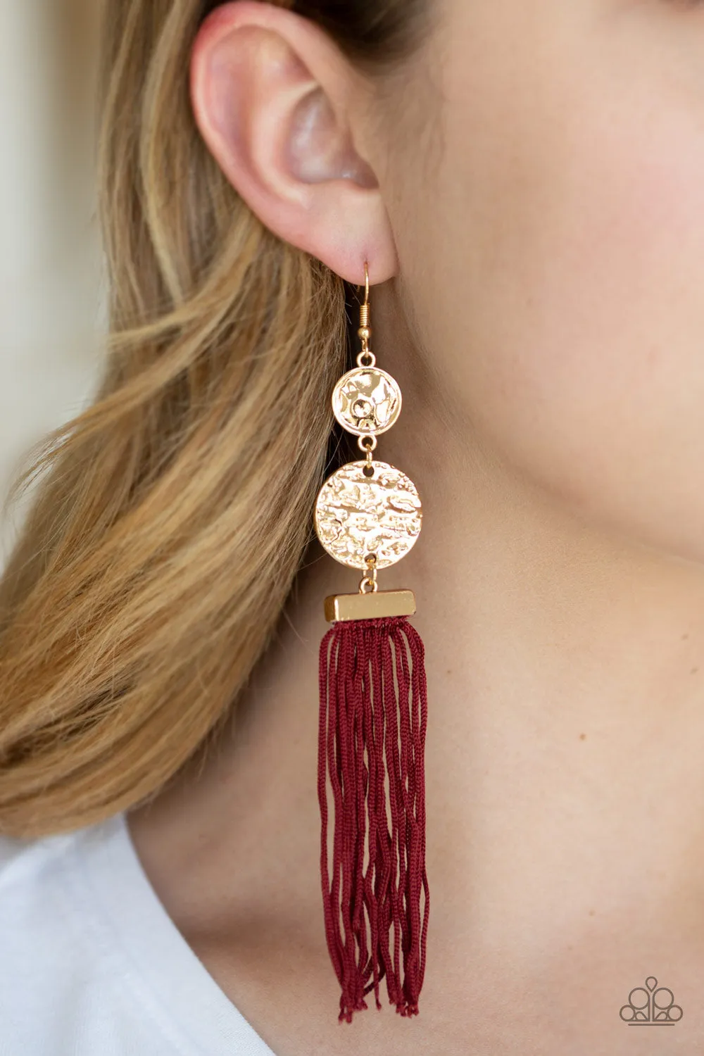 Paparazzi Lotus Gardens -Red Earrings
