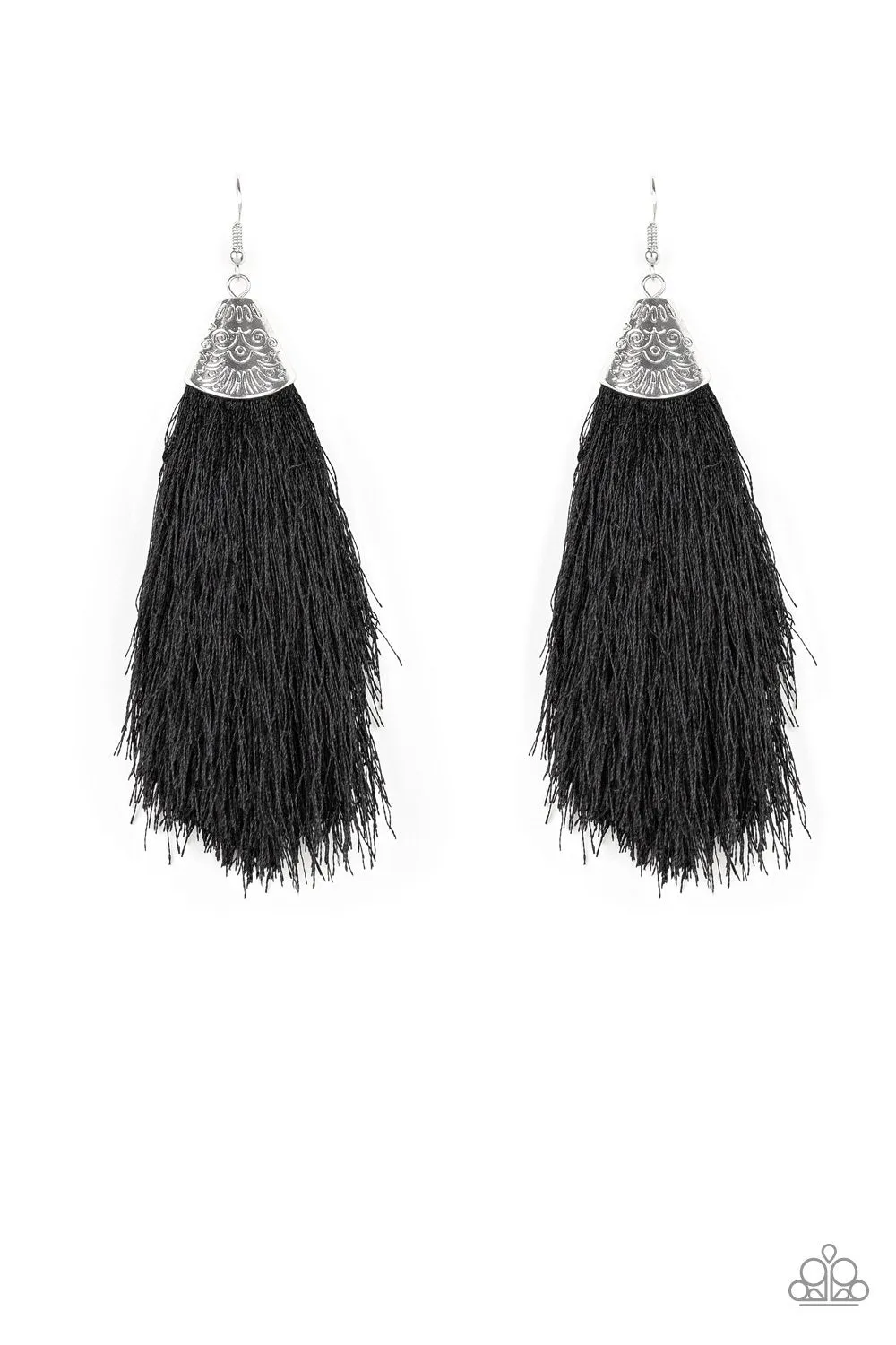 Paparazzi Tassel Temptress Earrings Black