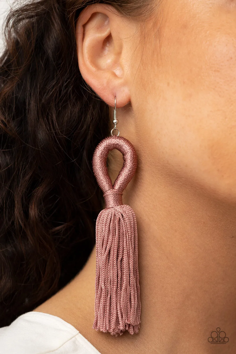 Paparazzi Tassels and Tiaras - Green Tassel Earrings
