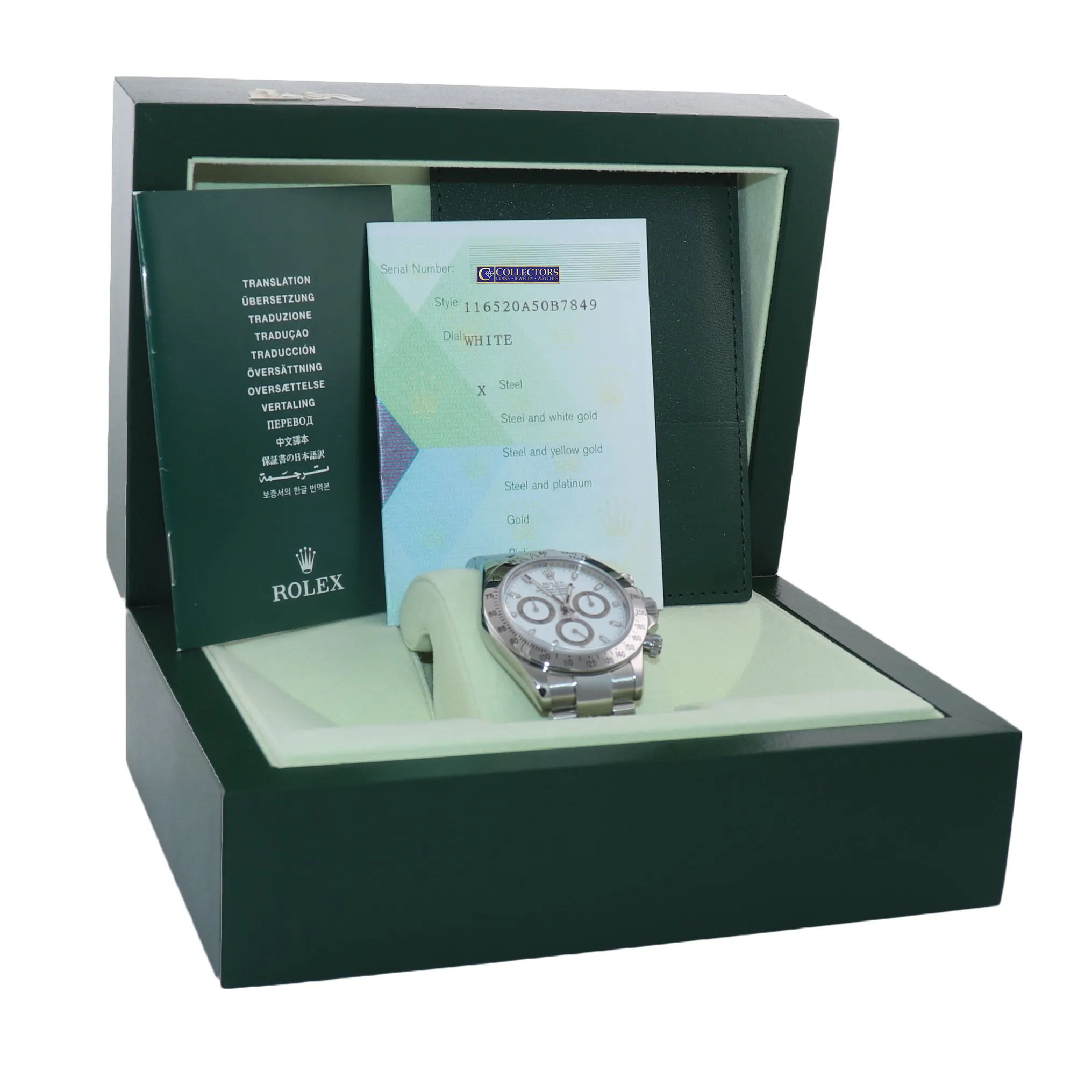 PAPERS 2007 MINT Rolex Daytona 116520 White Dial Steel Chrono 40mm Watch Box