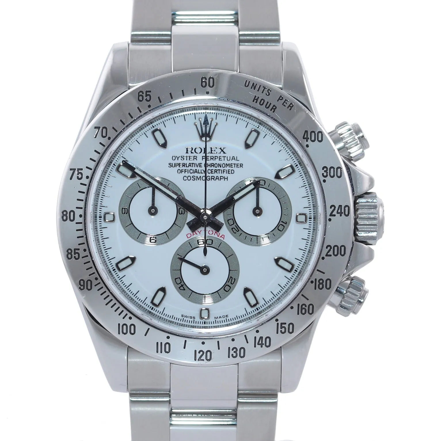 PAPERS 2007 MINT Rolex Daytona 116520 White Dial Steel Chrono 40mm Watch Box