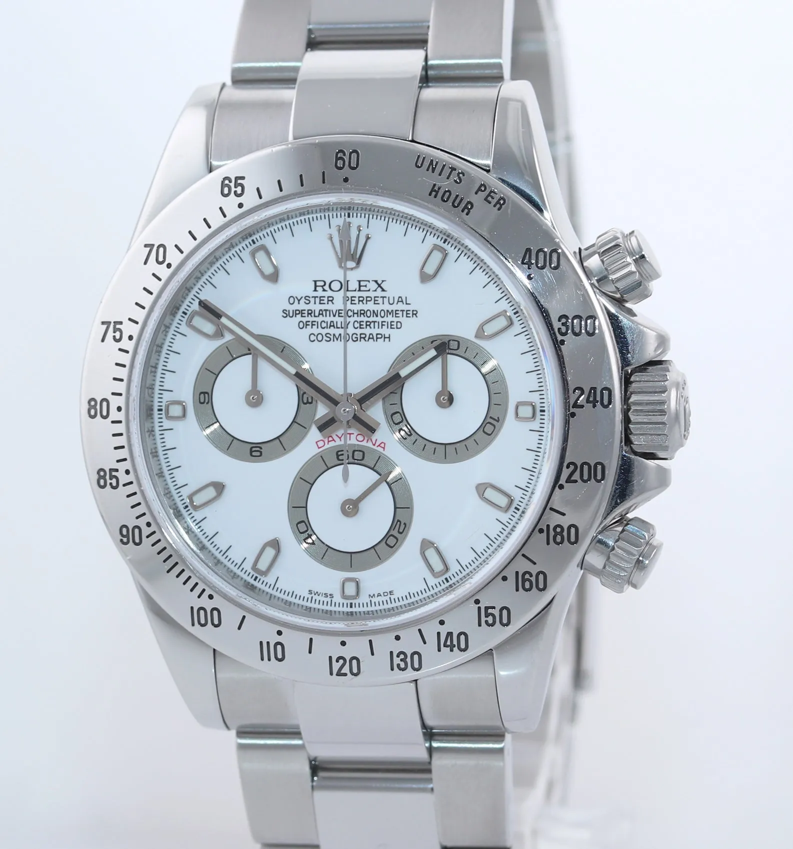 PAPERS 2007 MINT Rolex Daytona 116520 White Dial Steel Chrono 40mm Watch Box