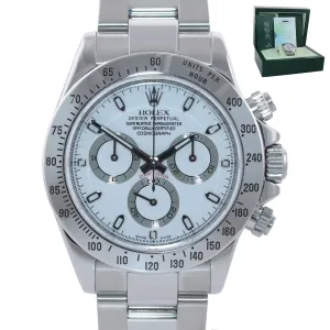 PAPERS 2007 MINT Rolex Daytona 116520 White Dial Steel Chrono 40mm Watch Box
