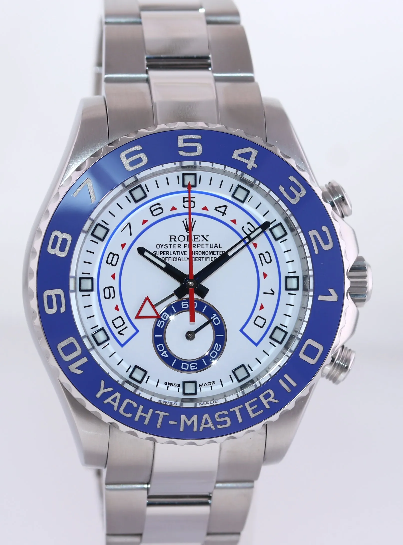 PAPERS Rolex Yacht-Master II 44mm Steel White Blue Ceramic 116680 Watch Box