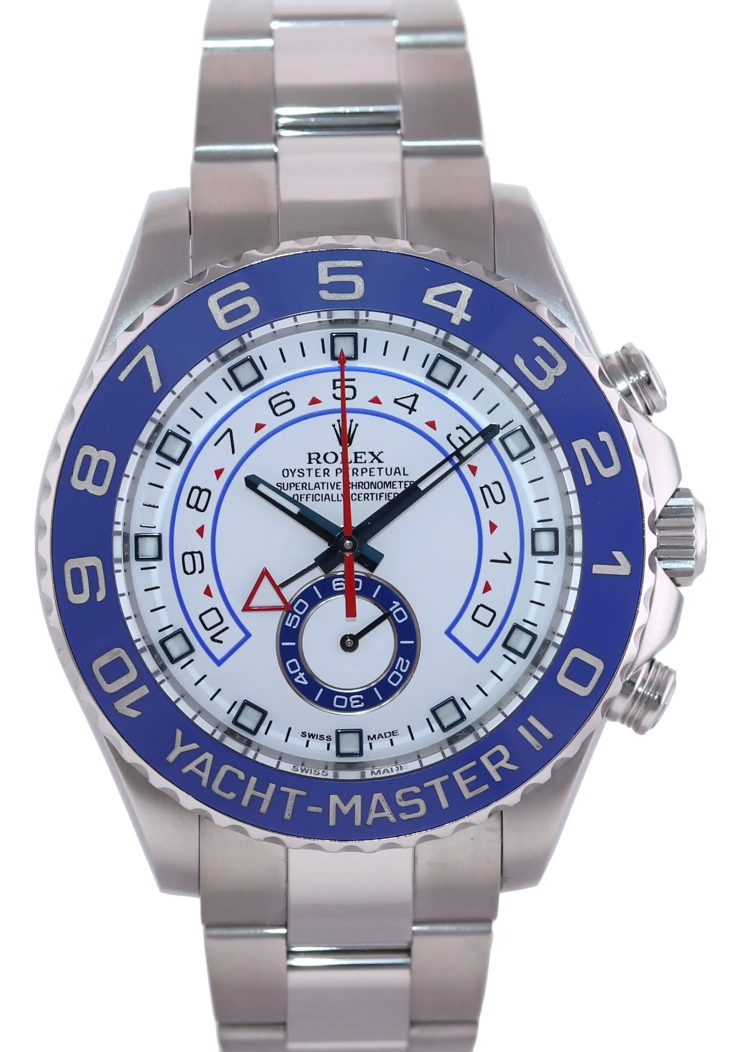 PAPERS Rolex Yacht-Master II 44mm Steel White Blue Ceramic 116680 Watch Box