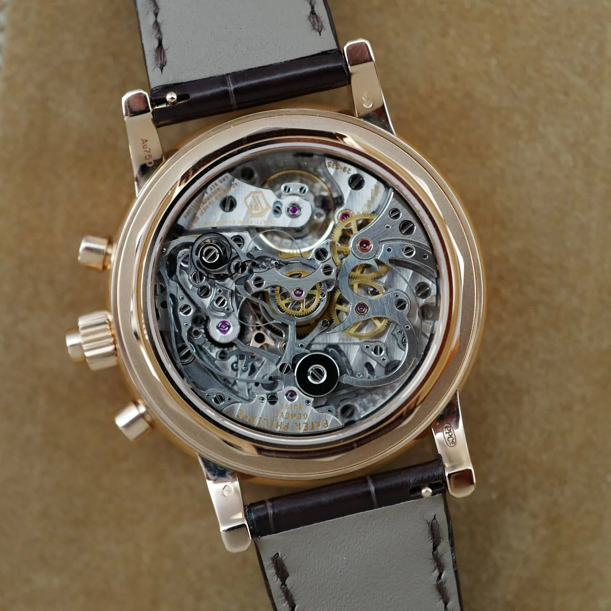 Patek Philippe Rose Gold Perpetual Calendar Split Seconds Chronograph Watch Ref. 5204