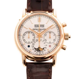 Patek Philippe Rose Gold Perpetual Calendar Split Seconds Chronograph Watch Ref. 5204