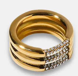  Pavé Channel Ring- Gold / 7 NON TARNISH