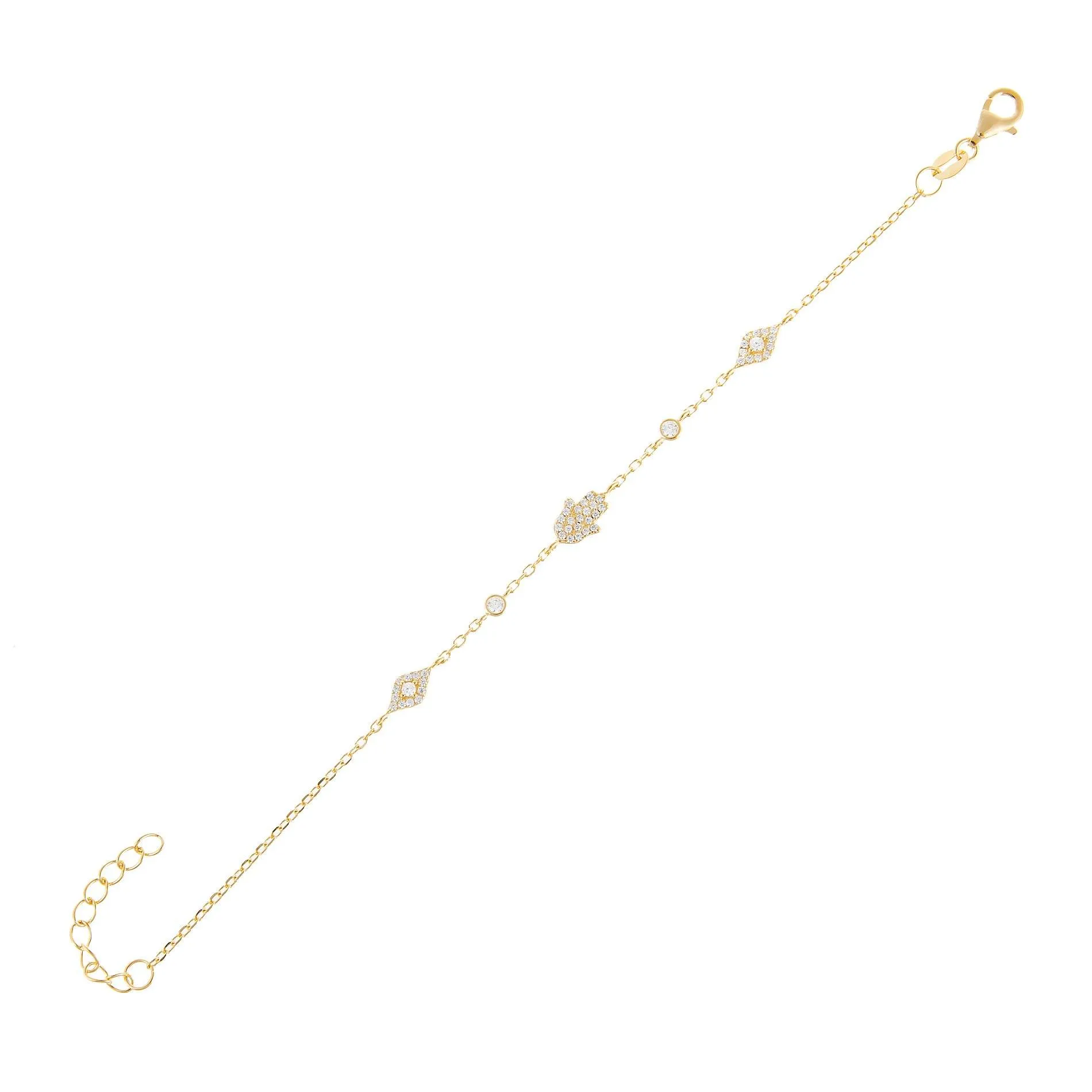 Pavé Hamsa Charms Bracelet