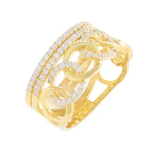 Pavé Illusion Stacked Chain Ring