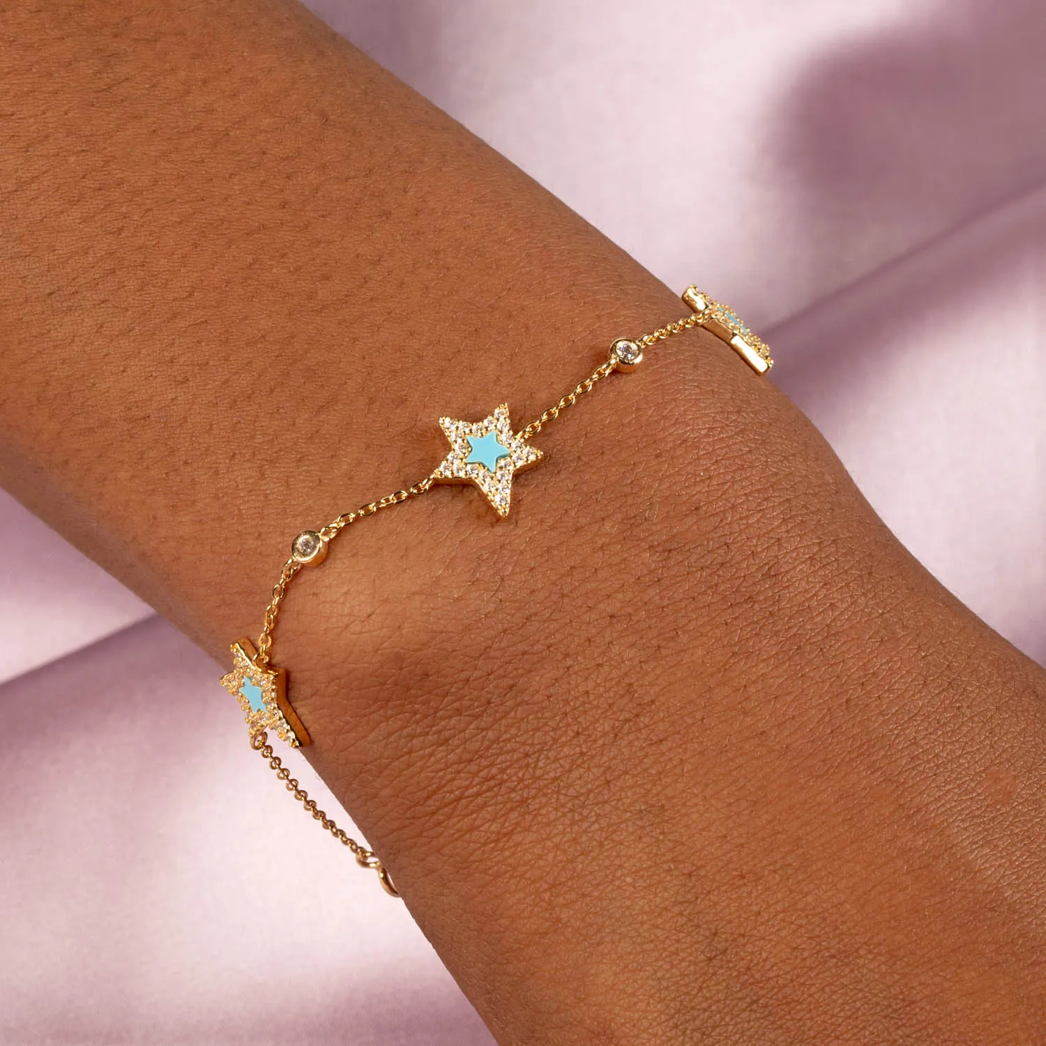 Pavé Triple Star Stone Bracelet