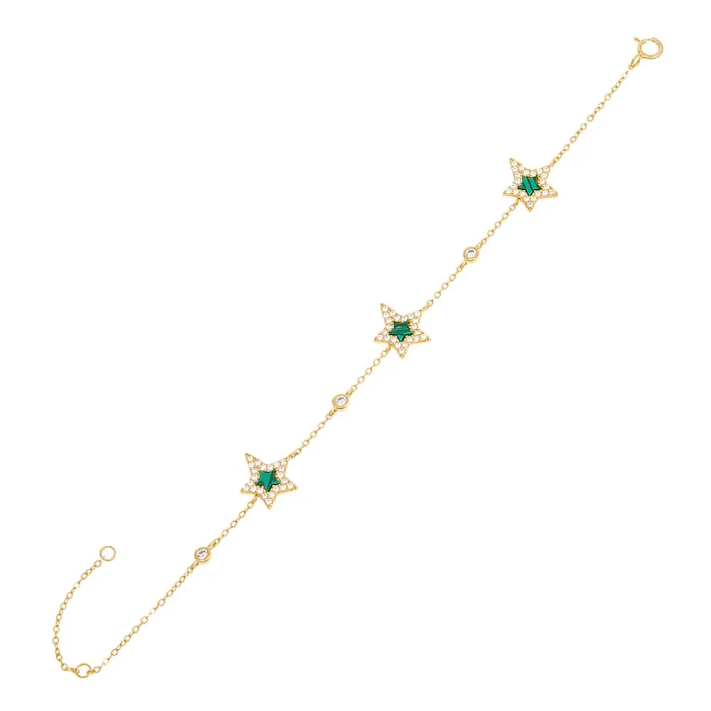 Pavé Triple Star Stone Bracelet