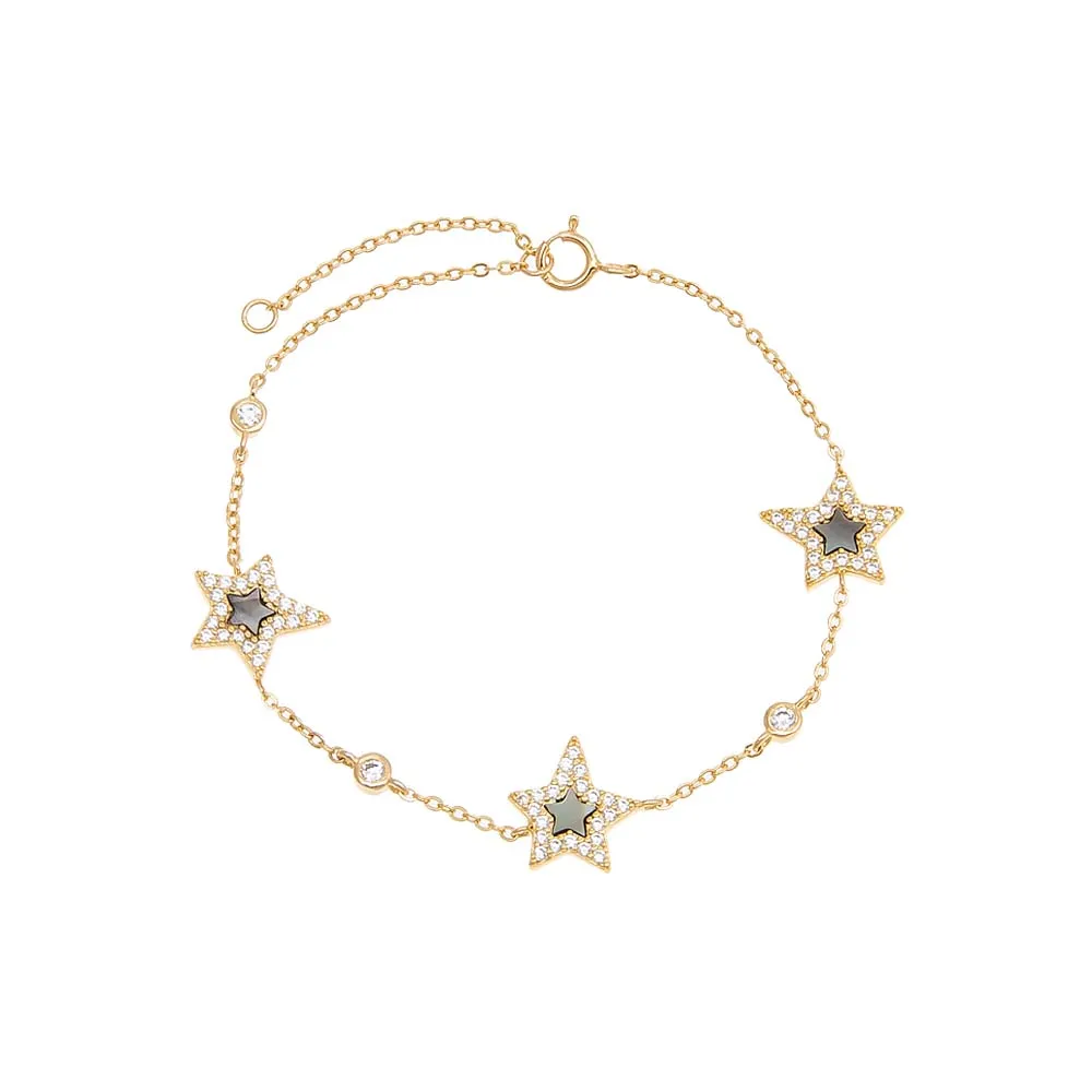 Pavé Triple Star Stone Bracelet
