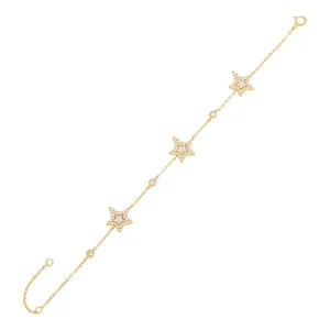 Pavé Triple Star Stone Bracelet