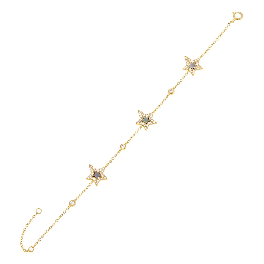 Pavé Triple Star Stone Bracelet